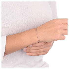 Armband aus 925er Silber von AMEN mit amaranthfarbenen Kristallen und Rosè-Finish