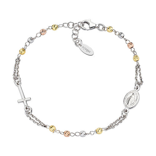 Armband von AMEN aus 925er Silber, mit rosé-goldenen Kugeln und rhodinierter Beschichtung 1