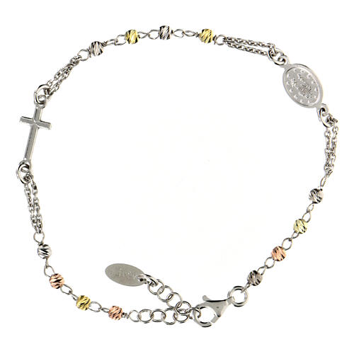 Armband von AMEN aus 925er Silber, mit rosé-goldenen Kugeln und rhodinierter Beschichtung 3