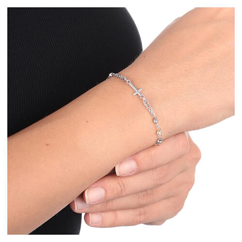 AMEN bracelet with gold silver and rosé beads, rhodium-plated 925 silver 4