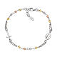 AMEN bracelet with gold silver and rosé beads, rhodium-plated 925 silver s1