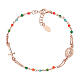 AMEN bracelet with multicoloured crystals and Miraculous Medal, rosé 925 silver s1