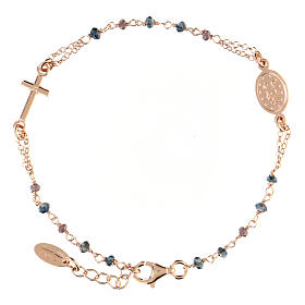 925er Silber Armband mit AMEN Kristallen mit Rosé-Finish