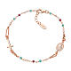 925 rose gold silver bracelet with green-red-pink crystals AMEN s1