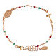 925 rose gold silver bracelet with green-red-pink crystals AMEN s2