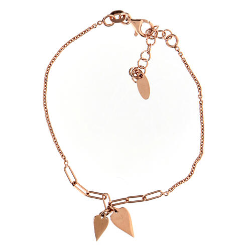 AMEN rosé bracelet with elongated hearts 3