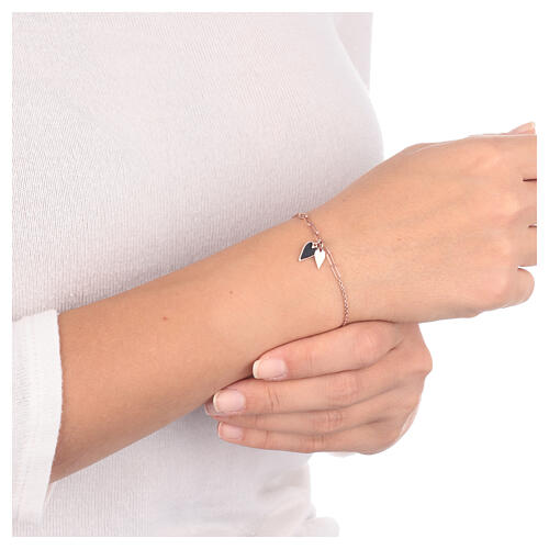 Bracelet AMEN coeurs allongés argent 925 rosé 2