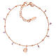 AMEN bracelet with lilac zircons and hearts, rosé finish s1