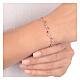 AMEN bracelet with multicoloured round zircon charms, rosé finish s2