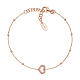 AMEN rosé bracelet with beads and heart with rope pattern s1