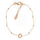 AMEN rosé bracelet with beads and heart with rope pattern s3