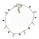 Bracciale Croci Cristalli neri alternati AMEN fin. rodio s3
