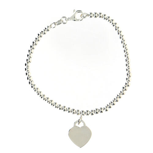 AMEN bracelet with round beads and heart-shaped charm, 925 silver 3