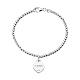 AMEN bracelet with round beads and heart-shaped charm, 925 silver s1
