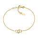 AMEN bracelet with intertwined hearts, gold plated 925 silver s1