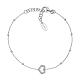 AMEN rhodium-plated bracelet with beads and heart with rope pattern s1