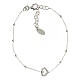 AMEN rhodium-plated bracelet with beads and heart with rope pattern s3