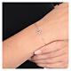 AMEN rhodium-plated bracelet with beads and heart with rope pattern s4