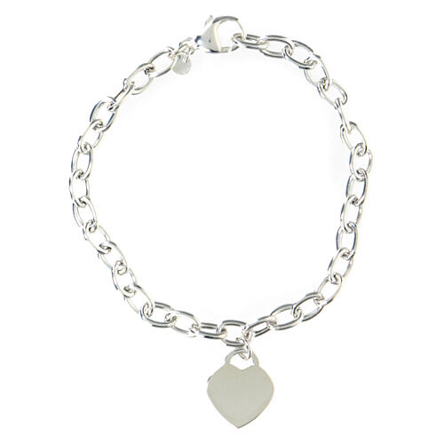 Bracciale Cuore catena grossa AMEN argento 925  3