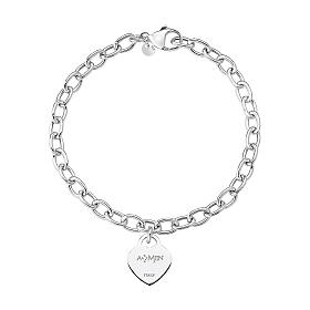 Heart bracelet large chain AMEN in 925 silver