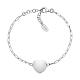 AMEN bracelet with long chain links and heart-shaped charm, 925 silver s1