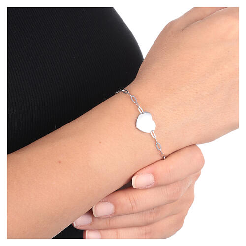 AMEN heart charm bracelet 925 silver rhodium plated 4