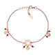 AMEN bracelet with heart pattern and red crystals, rosé 925 silver s1