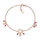 Bracciale triplo cuore cristalli rossi AMEN argento 925 Rosé s1