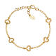 AMEN gold plated bracelet with five hearts with rope pattern s1