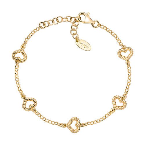Heart bracelet AMEN rope effect golden finish 1