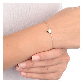 Bracelet AMEN avec coeur irrégulier horizontal, argent 925 doré
