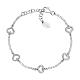 AMEN rhodium-plated bracelet with hearts with rope pattern s1
