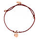 AMEN bracelet with red lanyart and rosé heart pendant, 925 silver s2