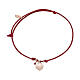 AMEN bracelet 925 silver heart rosé red rope s1