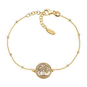 AMEN bracelet with Tree of Life, gold plated 925 silver