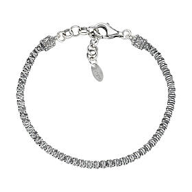 Amen men bracelet with spiral chain in burnished 925 silver