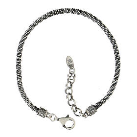 Amen men bracelet with spiral chain in burnished 925 silver