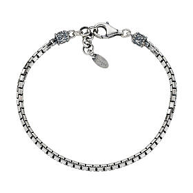 Men's bracelet by AMEN, box chain, burnished 925 silver