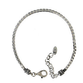 Men's bracelet by AMEN, box chain, burnished 925 silver