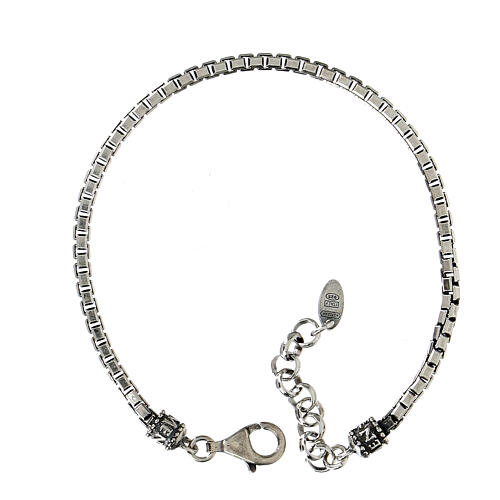 Men's bracelet by AMEN, box chain, burnished 925 silver 2