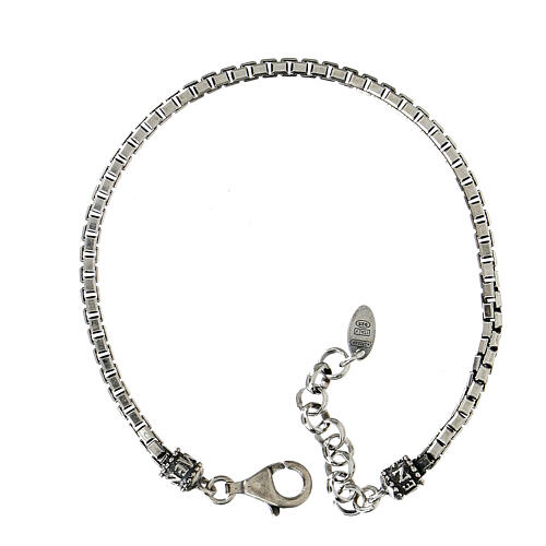 Bracciale catena box lucida Amen argento 925 2