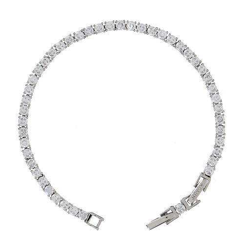 AMEN tennis bracelet of rhodium-plated 925 silver and 0.12 in zircons 1