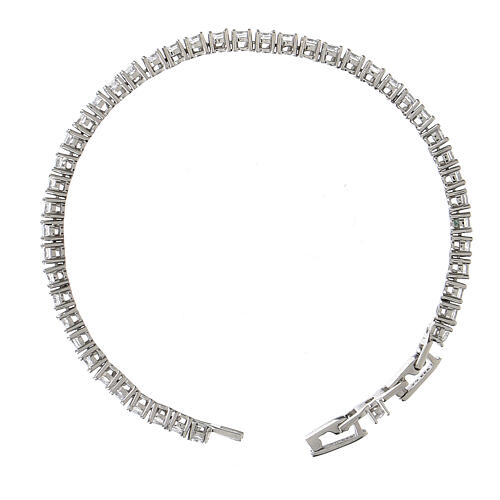 AMEN tennis bracelet of rhodium-plated 925 silver and 0.12 in zircons 3