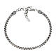 Bracciale Amen catena box incisa argento 925 brunito s1
