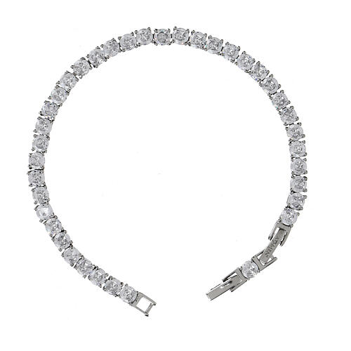 AMEN tennis bracelet, rhodium-plated 925 silver and 0.16 in zircons 1