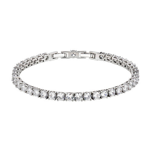 AMEN tennis bracelet, rhodium-plated 925 silver and 0.16 in zircons 2