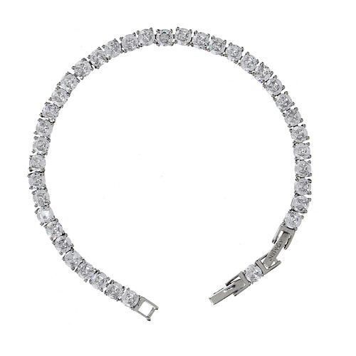 Tennis bracelet Amen cubic zirconia 4 mm rhodium plated 925 silver 1