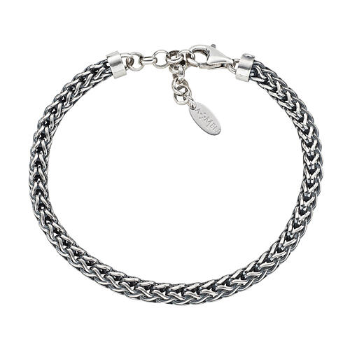 Men's silver bracelet Amen 925 burnished silver chain 1