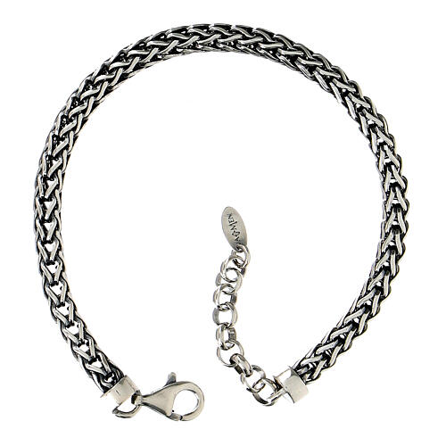 Men's silver bracelet Amen 925 burnished silver chain 2