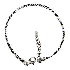 Men's bracelet by AMEN, flat chain, burnished 925 silver